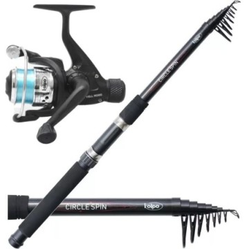 Kit de spinning pentru lansetă telescopică Circle Spin + mulinetă