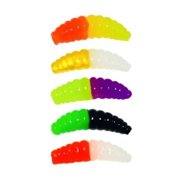 Viermi de făină Kolpo bicolori super moi 3,5 cm 10 bucăți