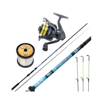 Kit de pescuit cu mulinetă și fir Feeder 1000Mt